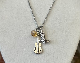 Cowboy Boot Guitar Charm Necklace: Swiftie Fandom Jewelry