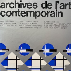 Jean Widmer 'Archives de l’art contemporian' Poster vintage originale, 1970 circa