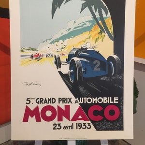 Vintage French Poster - Monaco Grand Prix Formula 1 - 1933 by Geo Ham