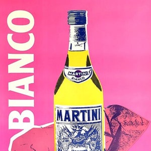 Colourful & Vibrant - Vintage Poster, 'Bianco Martini', Italian Spritzer