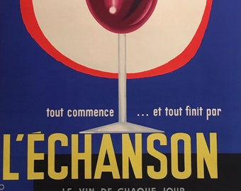 L’Echanson By Seguin 1955 Original Vintage Wine Poster