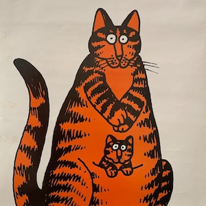 Mamá gata, póster vintage original de BK LIBAN, 1977, Nueva York