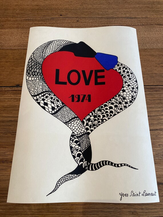 Yves Saint Laurent edizione LOVE 1974 Poster di moda YSL Etsy Italia