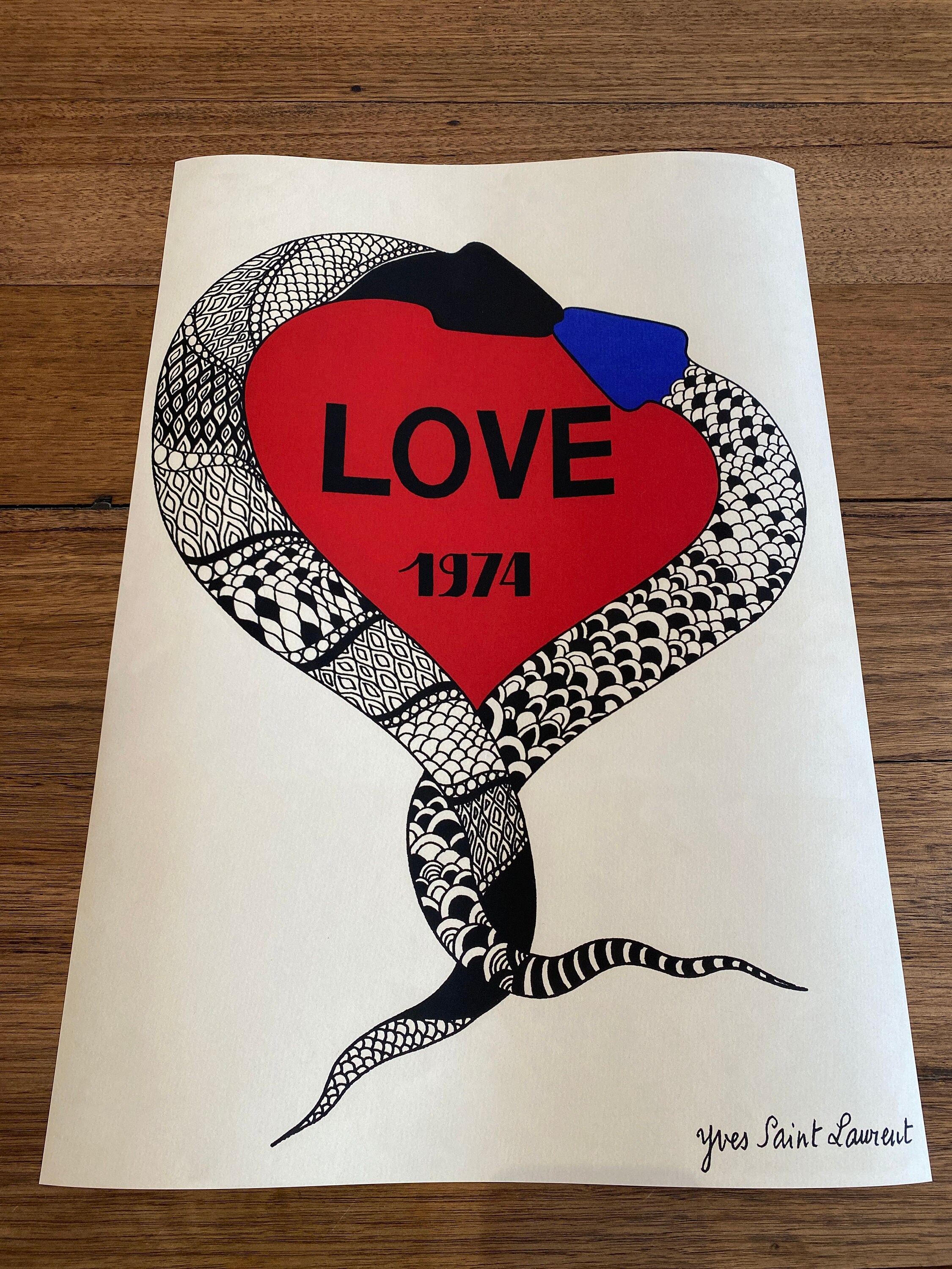 Yves Saint Laurent LOVE 1974 Edition YSL Fashion Poster Etsy