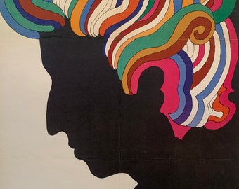 BOB DYLAN Retro Original Vintage Music Poster by Milton Glaser, 1966