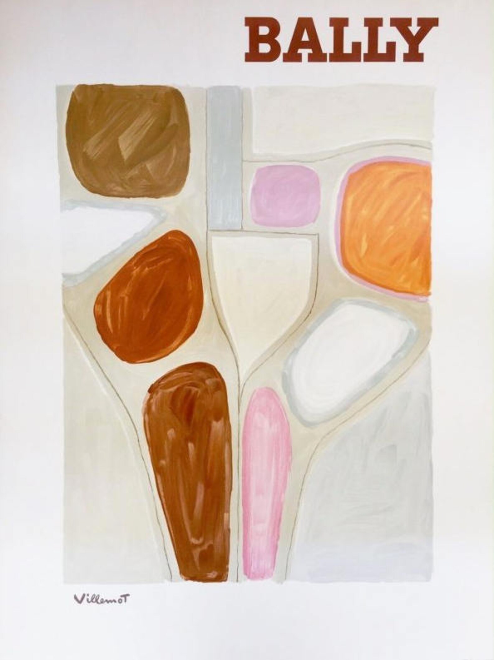 Original Vintage Poster French Bally Abstract 1971 by Villemot Etsy