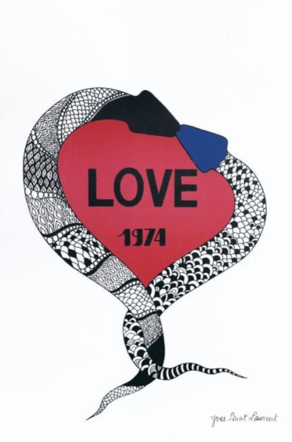 Yves Saint Laurent, 'LOVE 1974' Edition - YSL Fashion Poster Yves Saint Laurent, 'LOVE 1974' Edition - YSL Fashion Poster