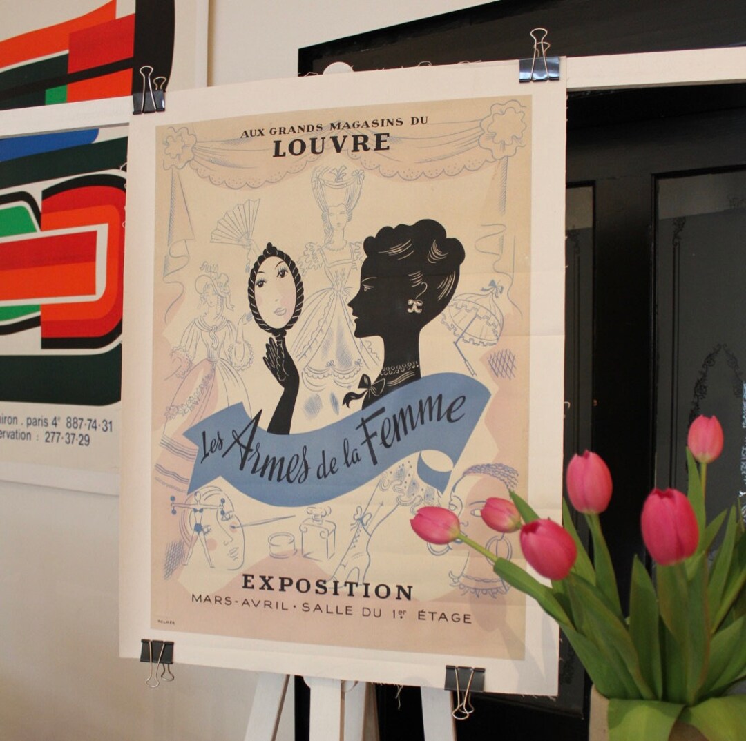 Original 1935 French Vintage Poster, 'au Louvre Les Armes De La Femme