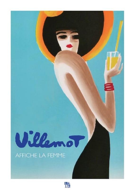 orangina villemot vintage french 70cm x 50cm art  print  advert 