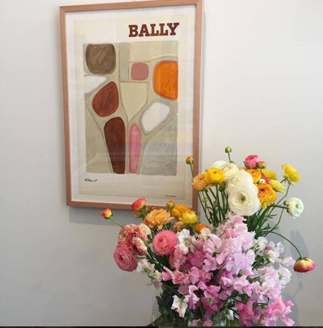Original Vintage Poster French Bally Abstract 1971 by Villemot Etsy