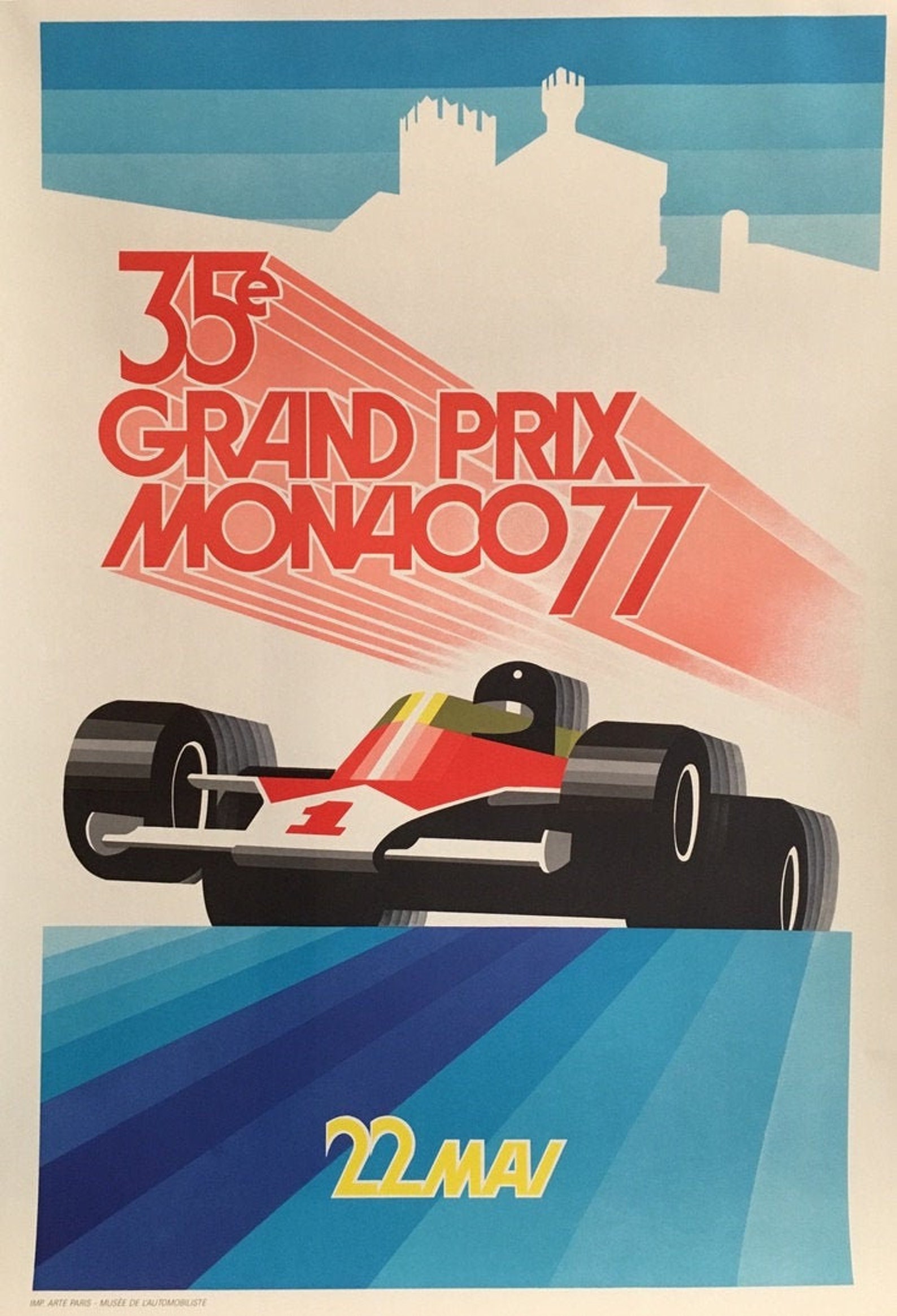 Vintage French Poster Monaco Grand Prix Formula 1 1977 - Etsy