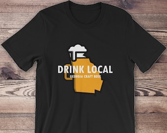Drink Local Craft Georgia Beer Men's T-shirt, Drink Beer from here GA Tee Shirt, State Beer Shirt