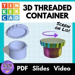 Aprenda a criar arquivos para impressão 3D com o Tinkercad: Vídeo-aula sobre como criar um pote com tampa de rosca