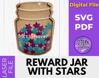 Reward Jar || Classroom Compliments Glowforge Laser Cutter File