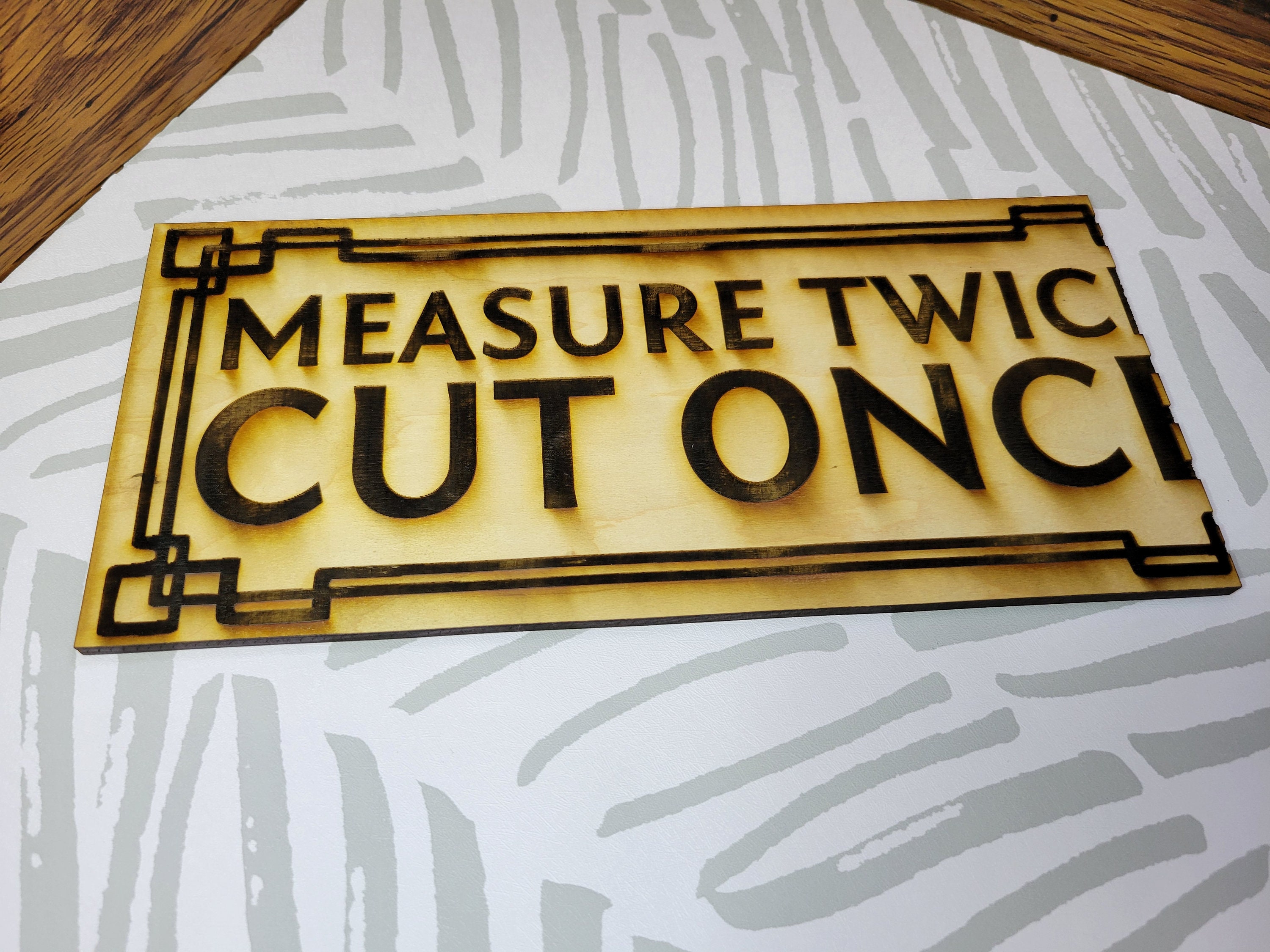 Measure Twice, Cut Once SVG File for or Laser Cutter Etsy