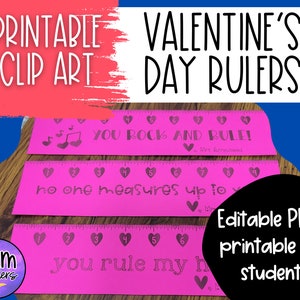 Classroom Valentine&#39;s Day Rulers | Printable Teacher Valentines for Students | Actual Size