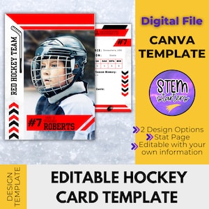 Hockey Card Template für Canva Pfeile und Linien