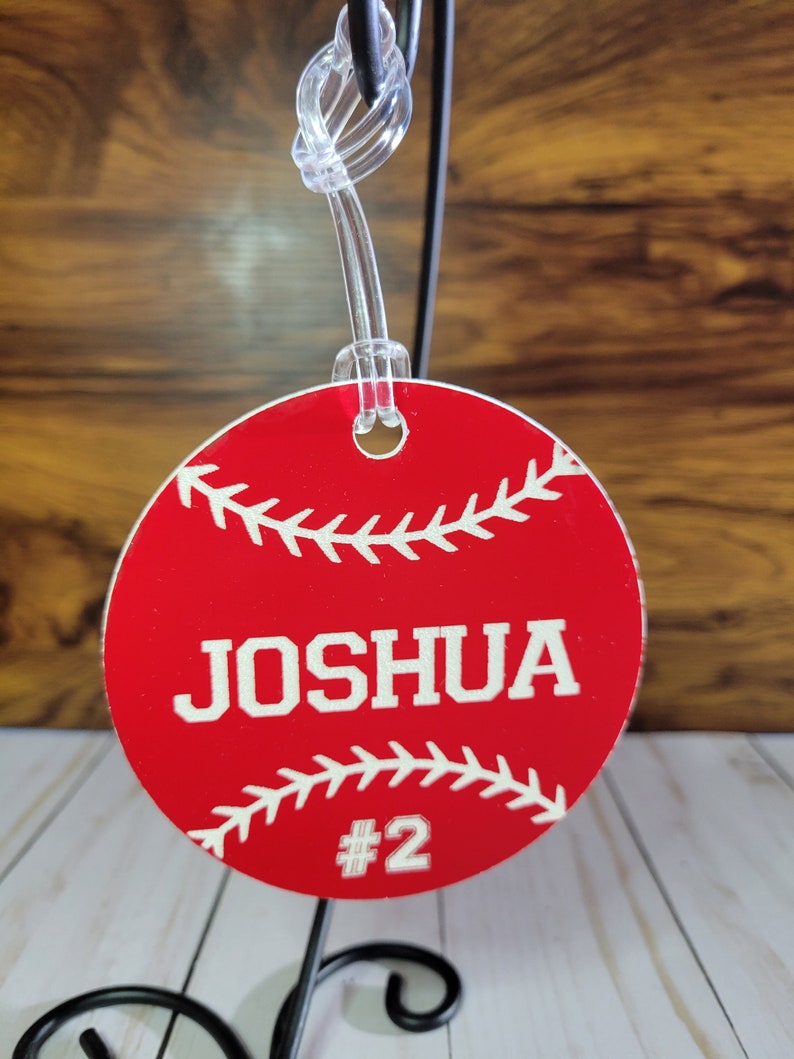 Baseball Bag Tag Editable File for Etsy