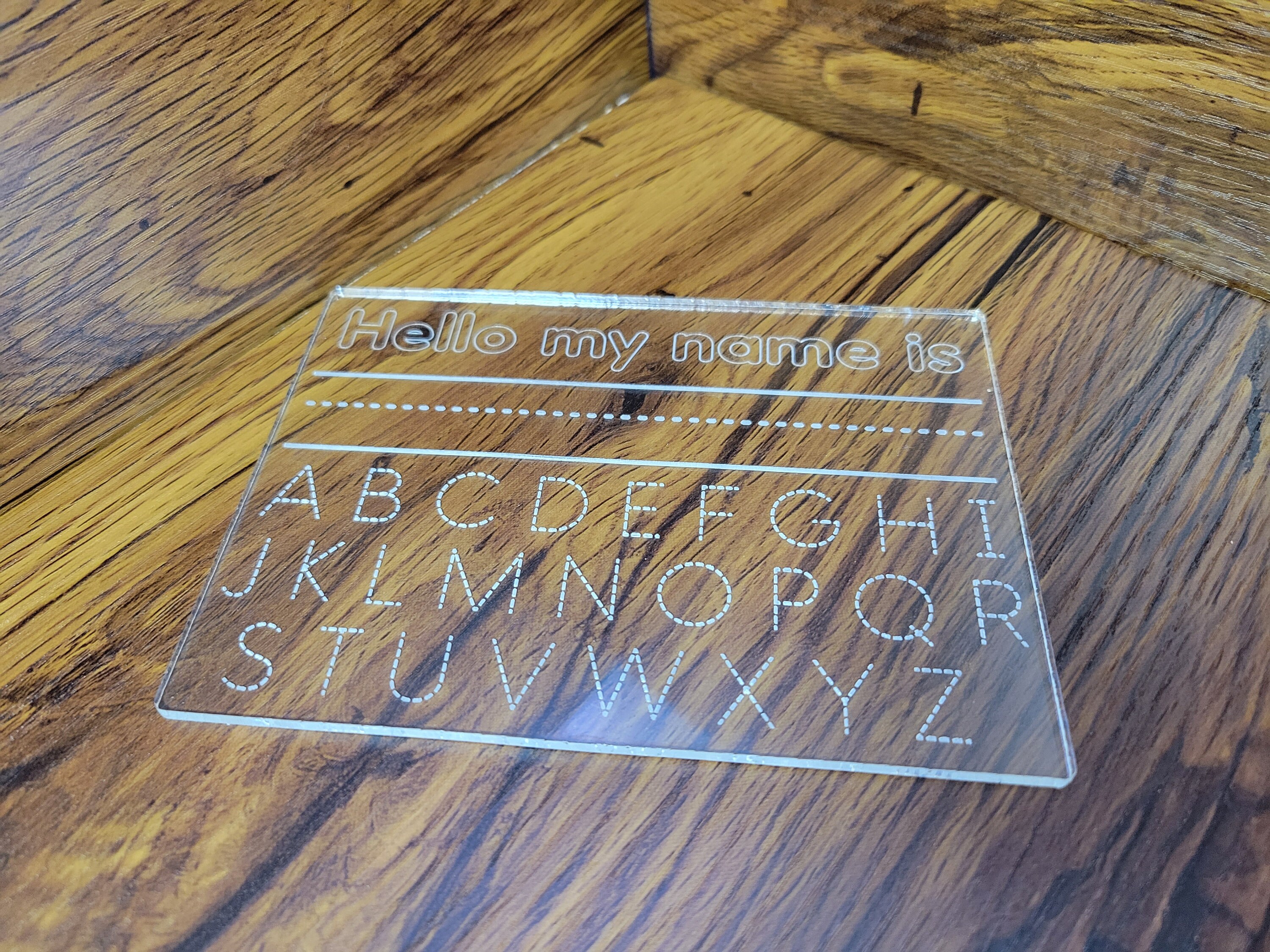 Hand Write Board Acrylic Handwriting Board With Dotted Letters SVG File for Glowforge or ...