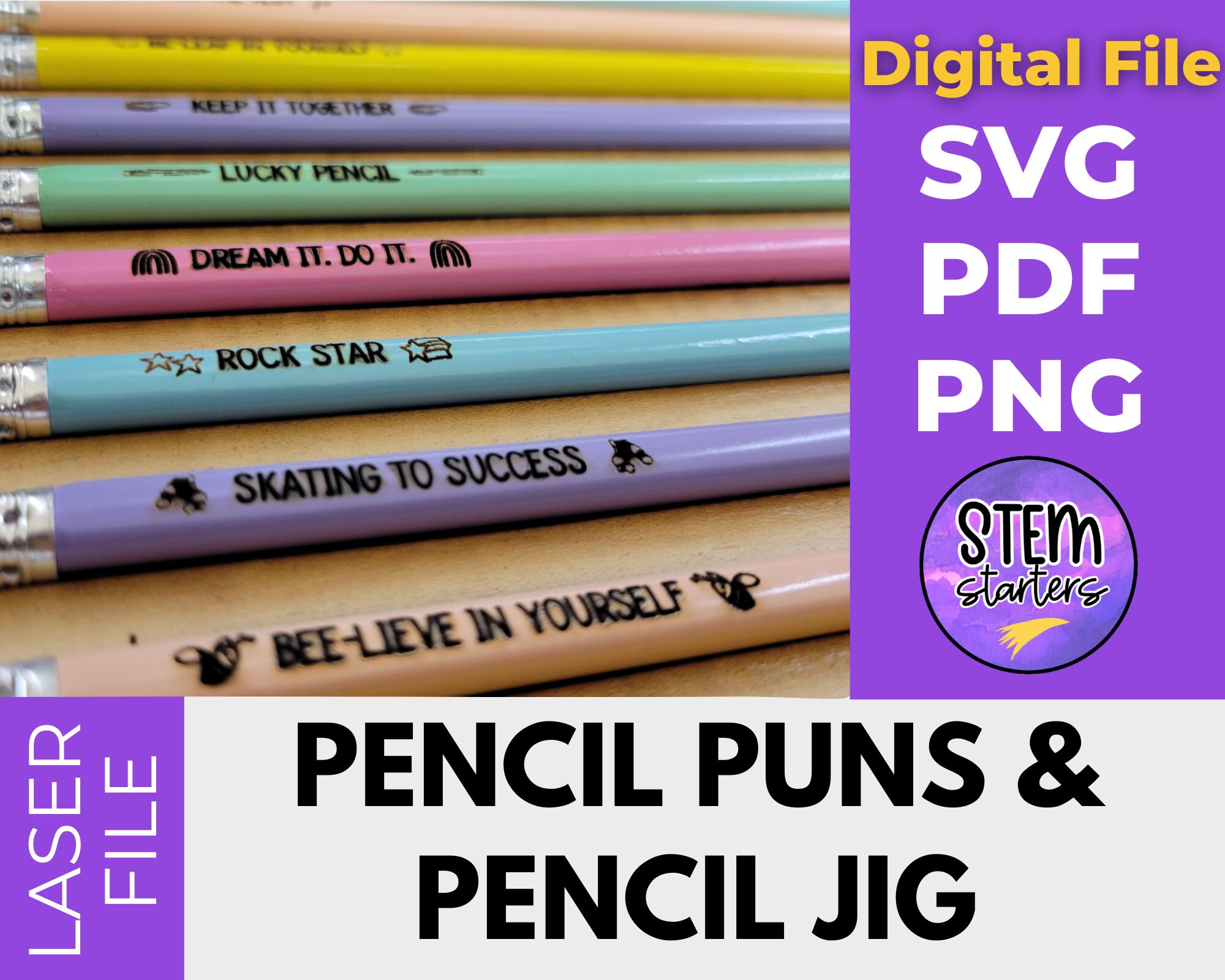 Pencil Jig With Puns for Etsy
