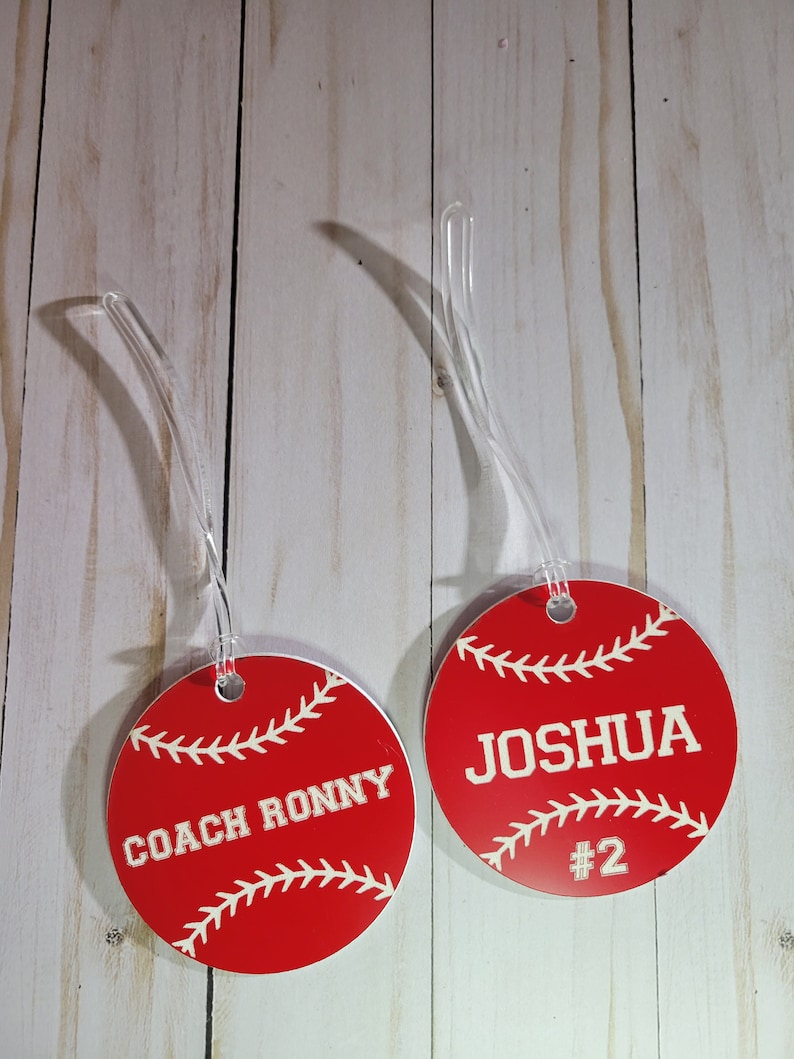 Baseball Bag Tag Editable File for Etsy