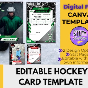 Hockey Card Template für Canva | Personalisierbares Sport Trading Card Design