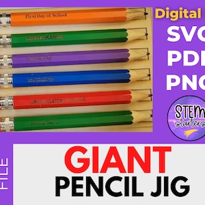 GIANT Pencil Jig with Sayings/Puns for Glowforge | Engrave Pencils | Back to school