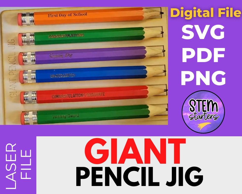SLIM LINE 4 Foot Handcrafted Giant Pencil, wall art, teacher, classroom  art, wooden designs, classroom decor