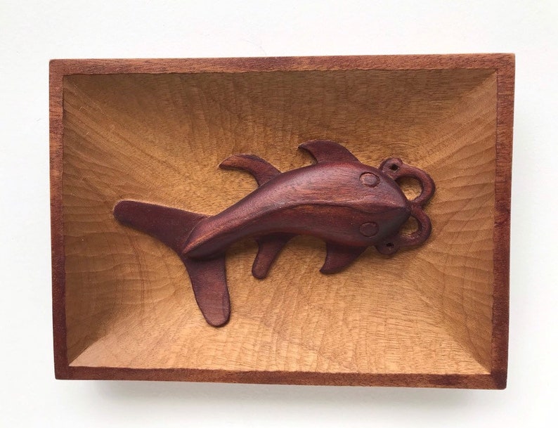 Vintage Carved Wood Fish Wall Hanging Koi Fish Wood Carving Etsy