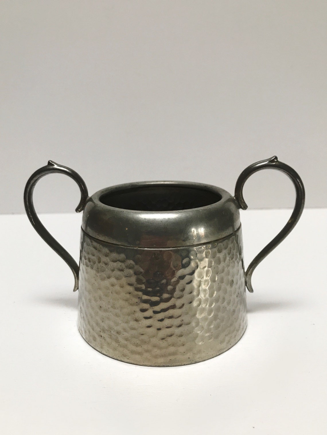 Vintage Pewter Sugar and Cream Set Argent Hammered Pewter Etsy