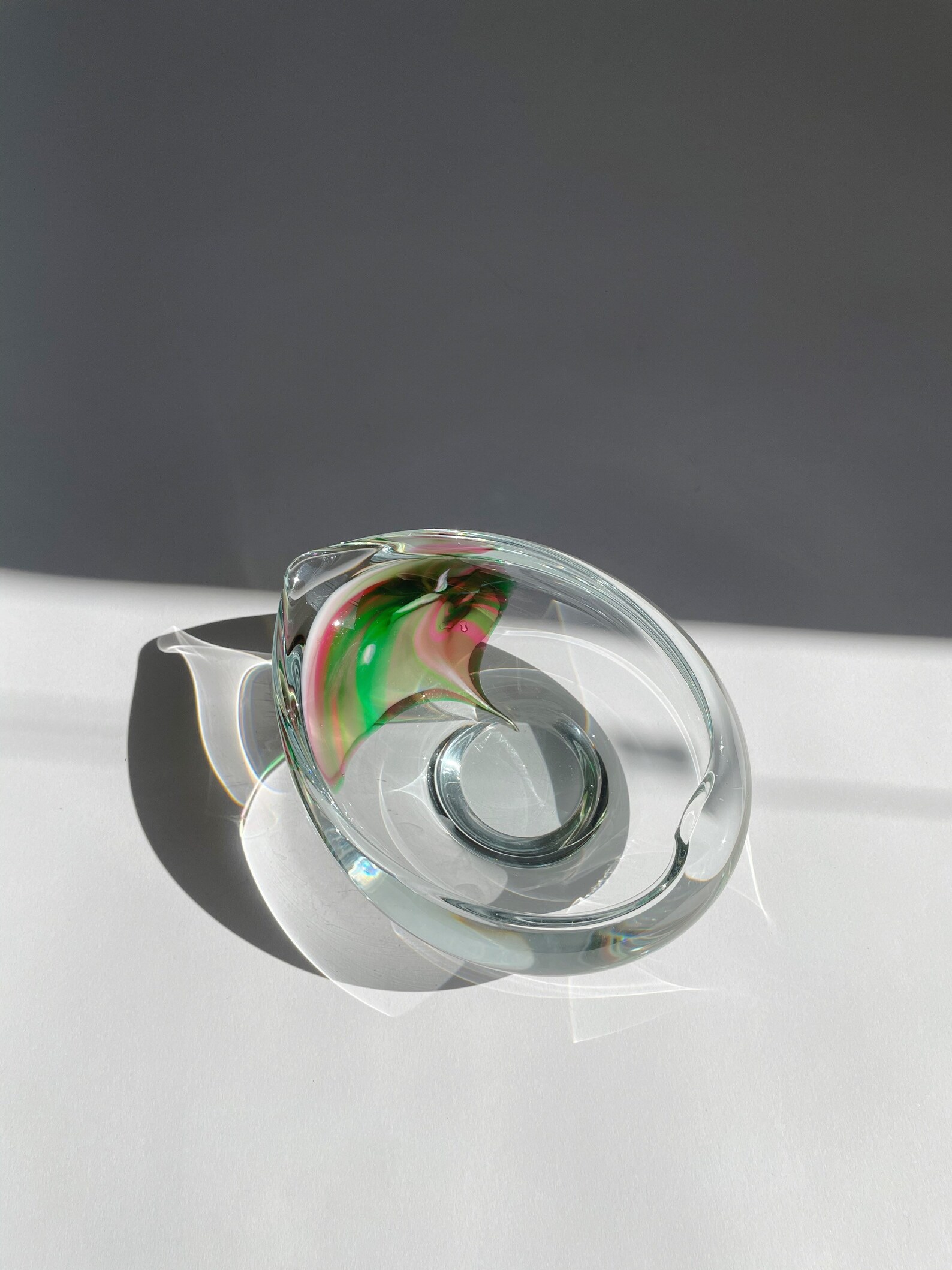 Vintage Hand Blown Glass Ashtray Heavy Clear Glass Catch All Etsy Italia