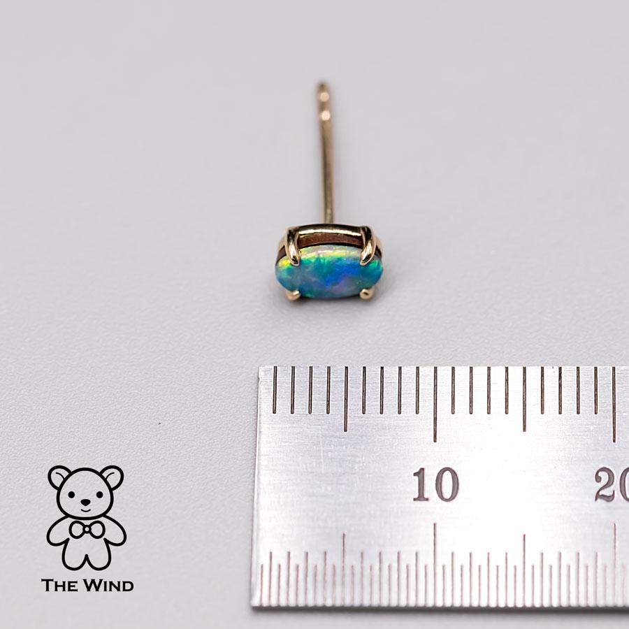 Similar Items to Minimalist Oval Shaped Turquoise Stud Earrings 14k Yellow Gold Birthday Gift Anniversary Present Geometric