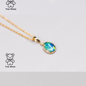 Minimalist Australian Doublet Opal Diamond Necklace