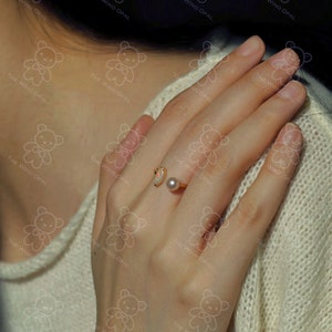 Opal with Akoya Pearl Open Band Ring