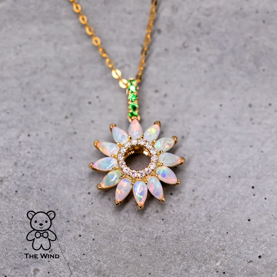 Opal sunflower deals necklace