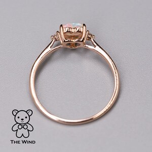 Heart Shaped Opal Diamond Engagement Ring Rose Gold