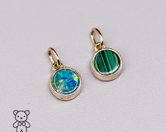 Australian Opal & Malachite 14K Gold Pendant Necklace