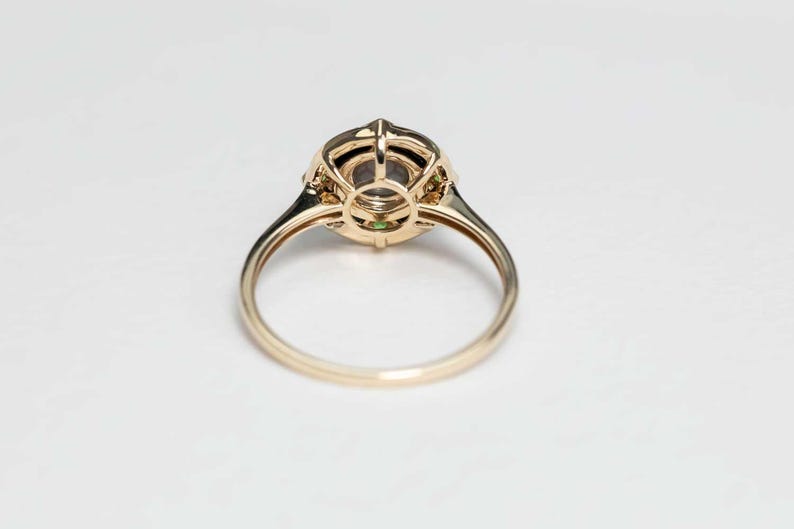 Black Opal Black Agate Engagement Ring