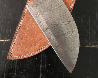 Handmade Damascus Steel Cleaver Chopper Chef Kitchen Knife Heavy Duty Damascus Steel Cleaver Comes With Leather Sheath Full Tang CL6