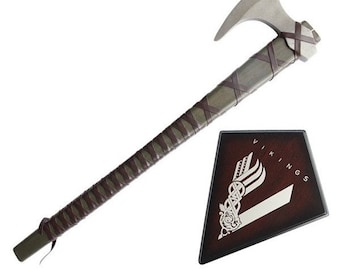 26” Metal Viking AXE of Ragnar with Wooden Plaque JOT 149C