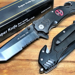DeadPool Tactical  Pocket Knife With Cutter Custom Sword