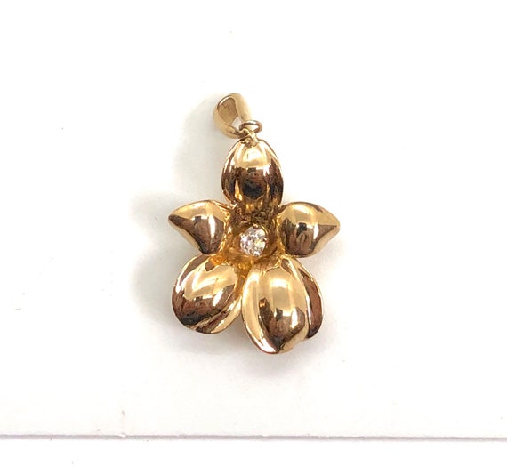 Antique Diamond Pansy Pendant, Converted from Stic