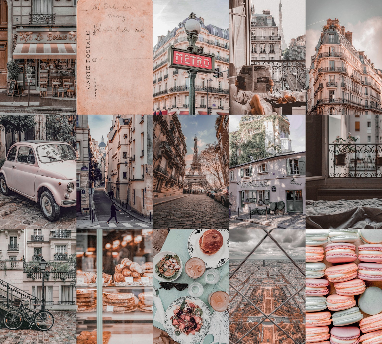 PRINTED 60 or 105pc COLLAGE KIT Paris Aesthetic 4x6 or 5x7 Etsy