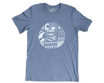 Camiseta Day on the Water - Azul pizarra