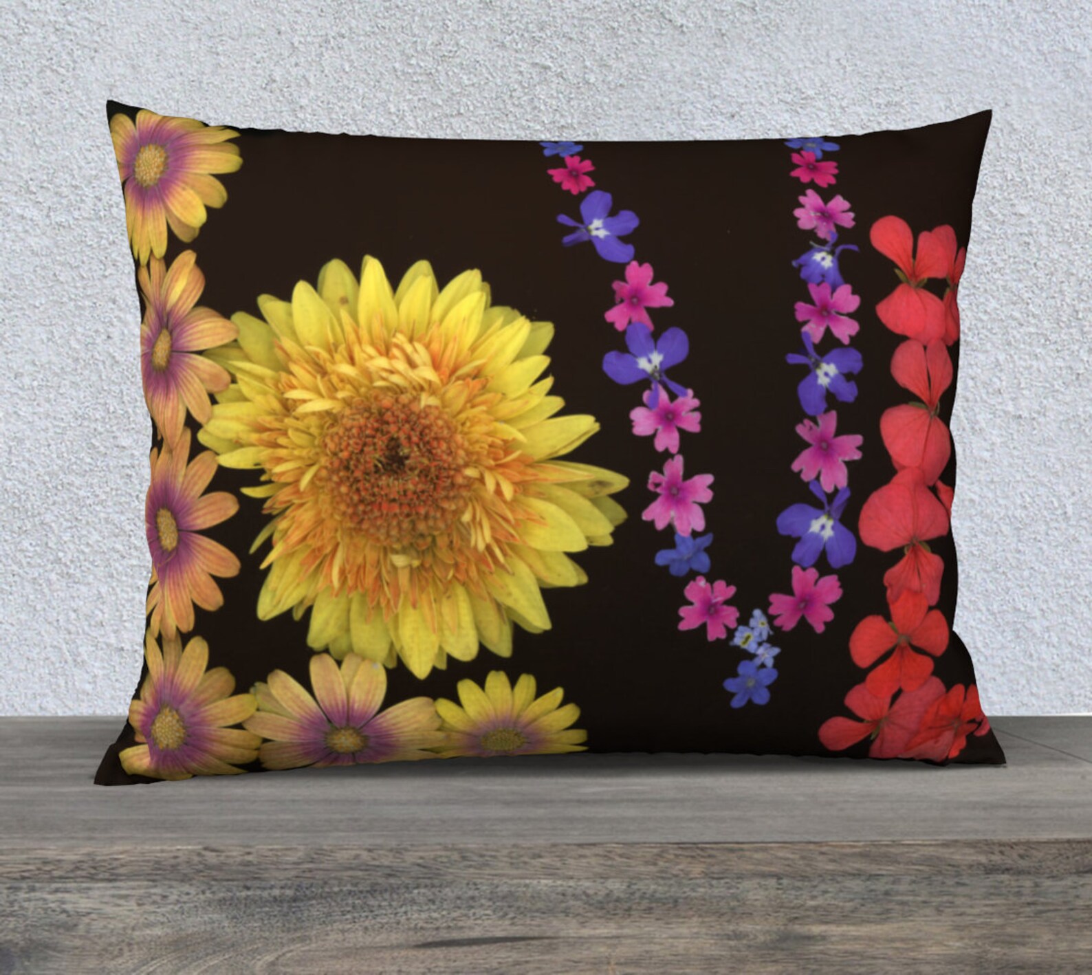 26x20 Pillow Case Flowered Pillow Cover Velveteen Canvas Etsy