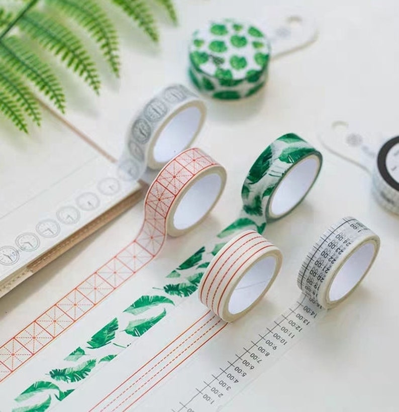 Banana Leaf Fan Palm Leaf Tropical leave Washi Tape 15mm wide