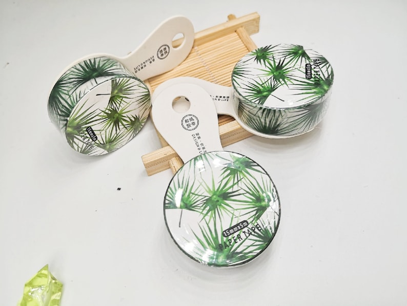 Banana Leaf Fan Palm Leaf Tropical leave Washi Tape 15mm wide