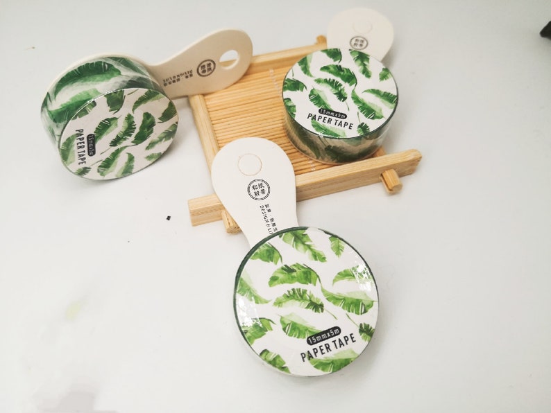 Banana Leaf Fan Palm Leaf Tropical leave Washi Tape 15mm wide