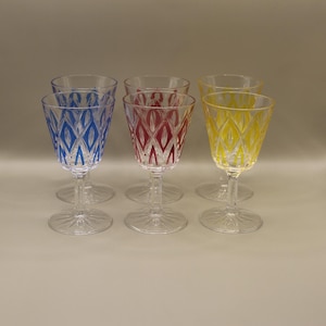 Vintage Set von sechs Port / Wein / Sherry Trinkgläsern