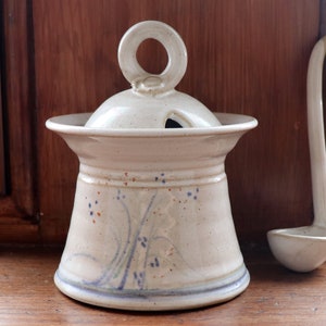 Hand Made - Studio Art - Ceramic Preserve Pot and Matching Ceramic Spoon/Ladle